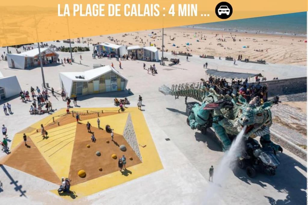 Le Clemenceau Appart-Calais Nord-Balcon-Plage Eksteriør bilde